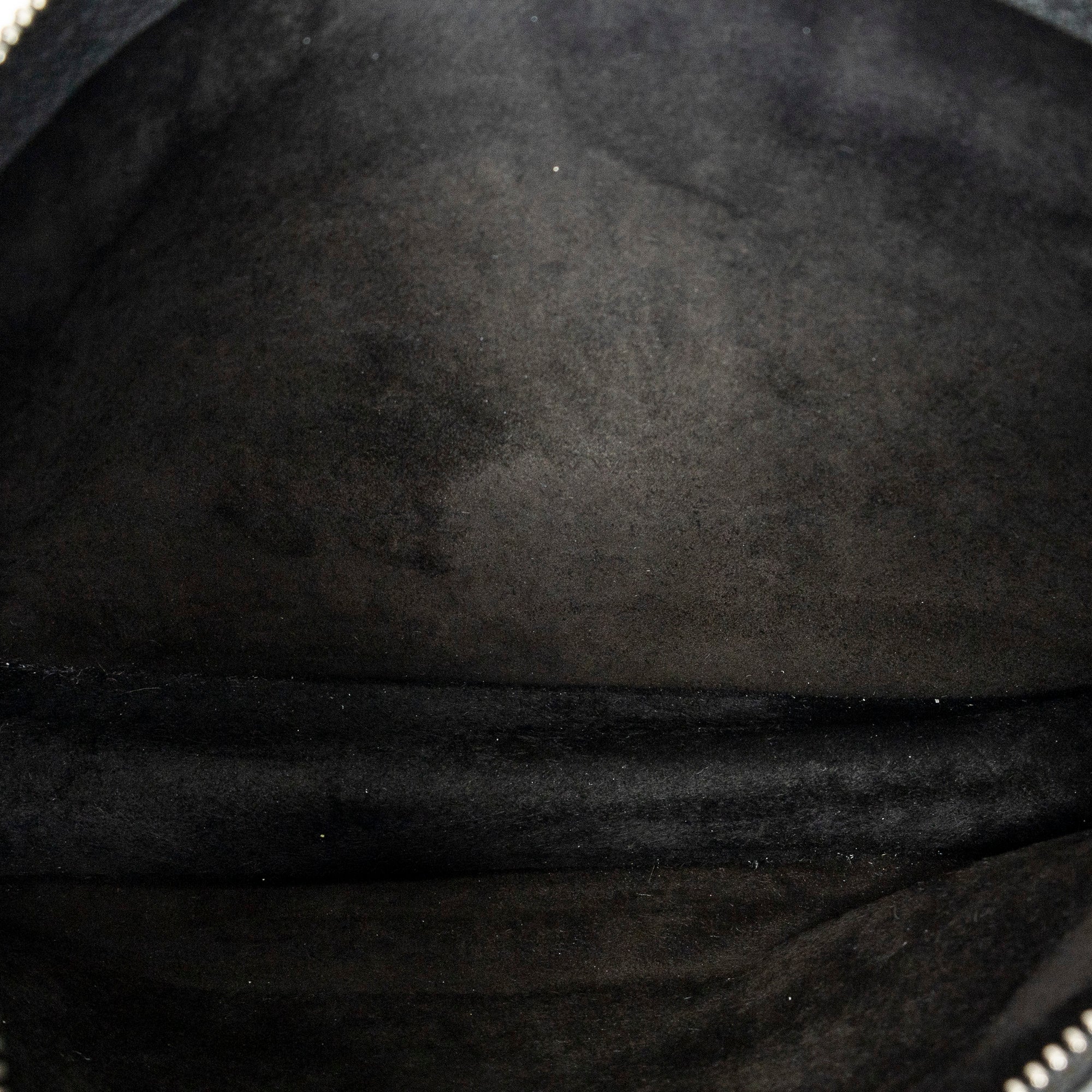 Shoulder Bag Bicolor Envelope Zip Crossbody Black Grained Calfskin Leather
