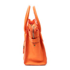 Shoulder Bag Micro Luggage Orange Grained Leather