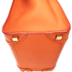 Shoulder Bag Micro Luggage Orange Grained Leather