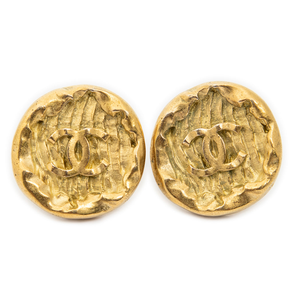 Earrings CC Round Clip On Earrings Gold Gold Plated