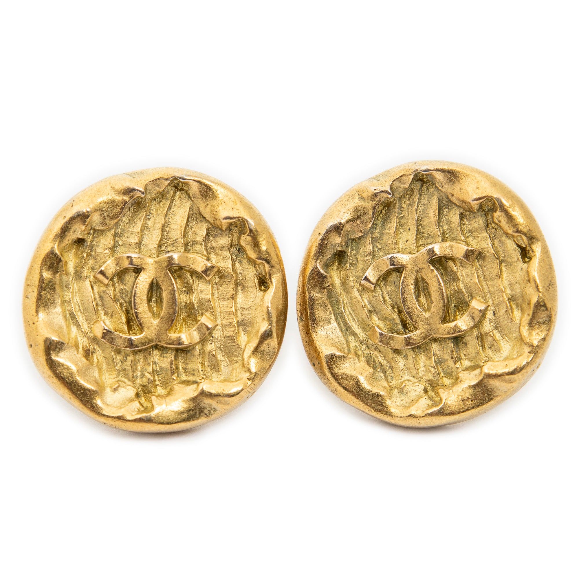 Earrings CC Round Clip On Earrings Gold Gold Plated