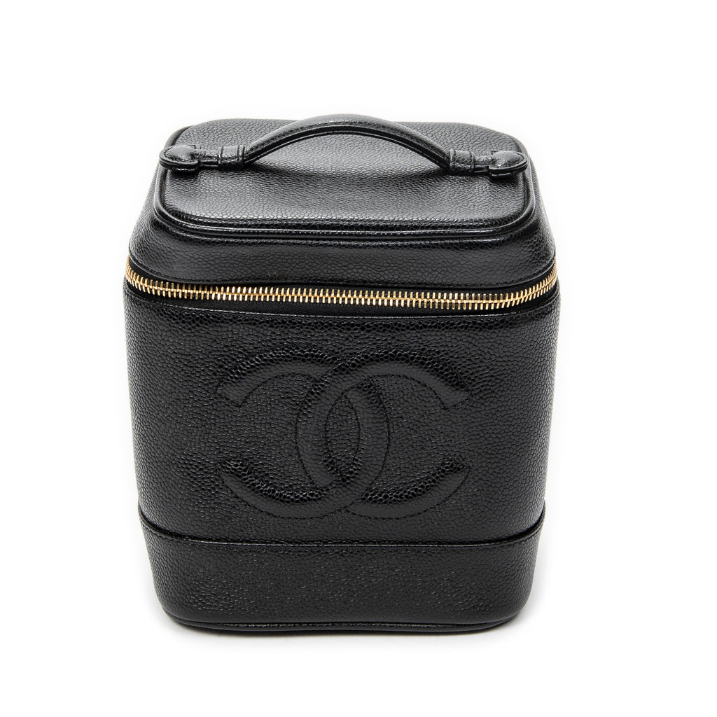 Handbag Timeless Tall Vanity Case Black Caviar Leather