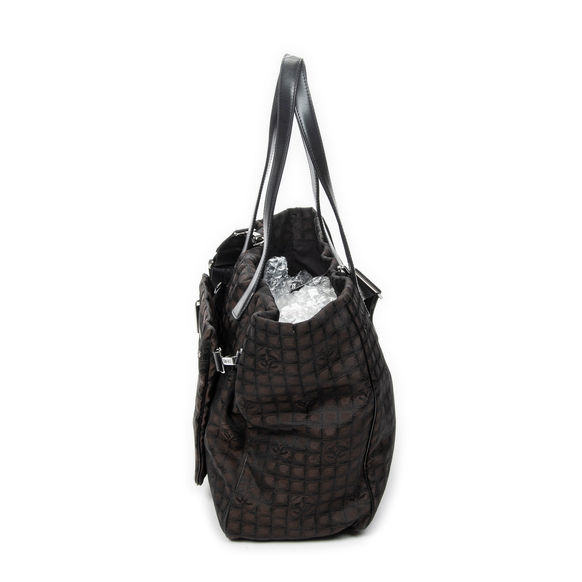 Shoulder Bag 2-Way New Travel Line Tote Dark Brown Travel Line Nylon Canvas