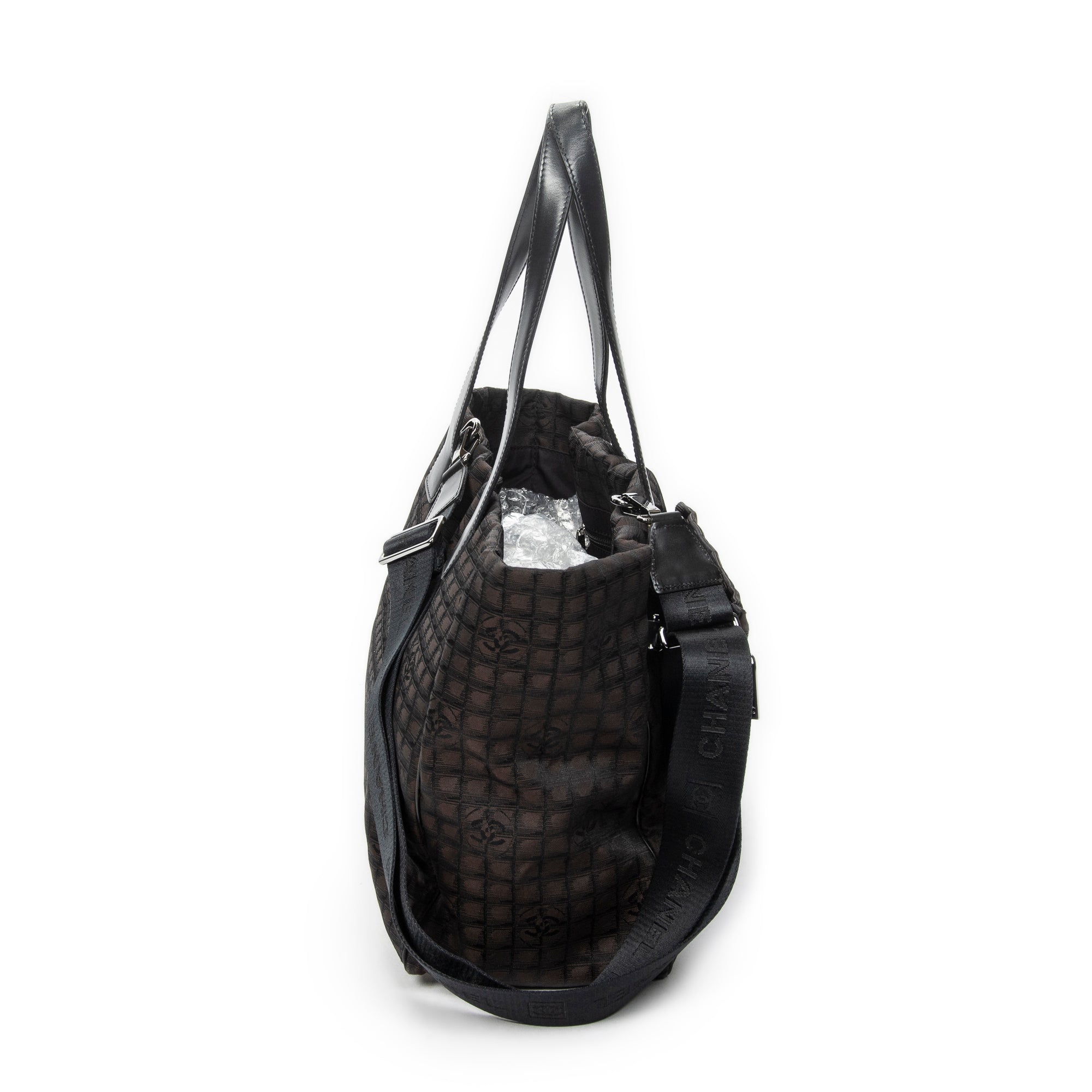 Shoulder Bag 2-Way New Travel Line Tote Dark Brown Travel Line Nylon Canvas