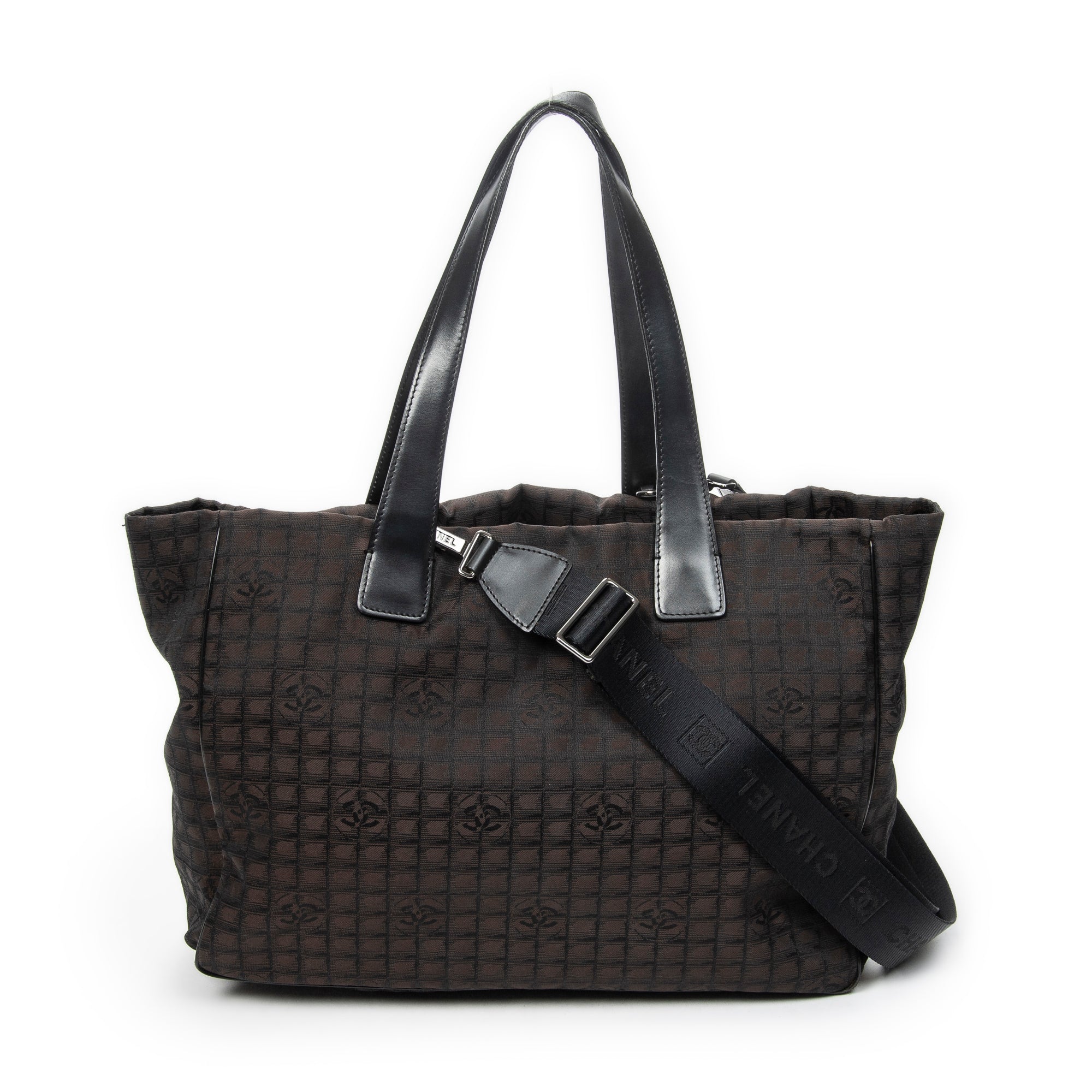 Shoulder Bag 2-Way New Travel Line Tote Dark Brown Travel Line Nylon Canvas
