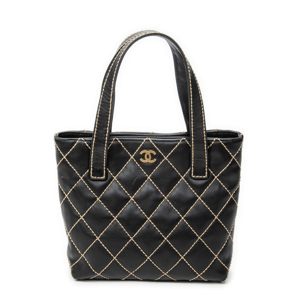 Shoulder Bag CC Wild Stitch Square Tote Black Wild Stitch Lambskin Leather