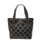 Shoulder Bag CC Wild Stitch Square Tote Black Wild Stitch Lambskin Leather