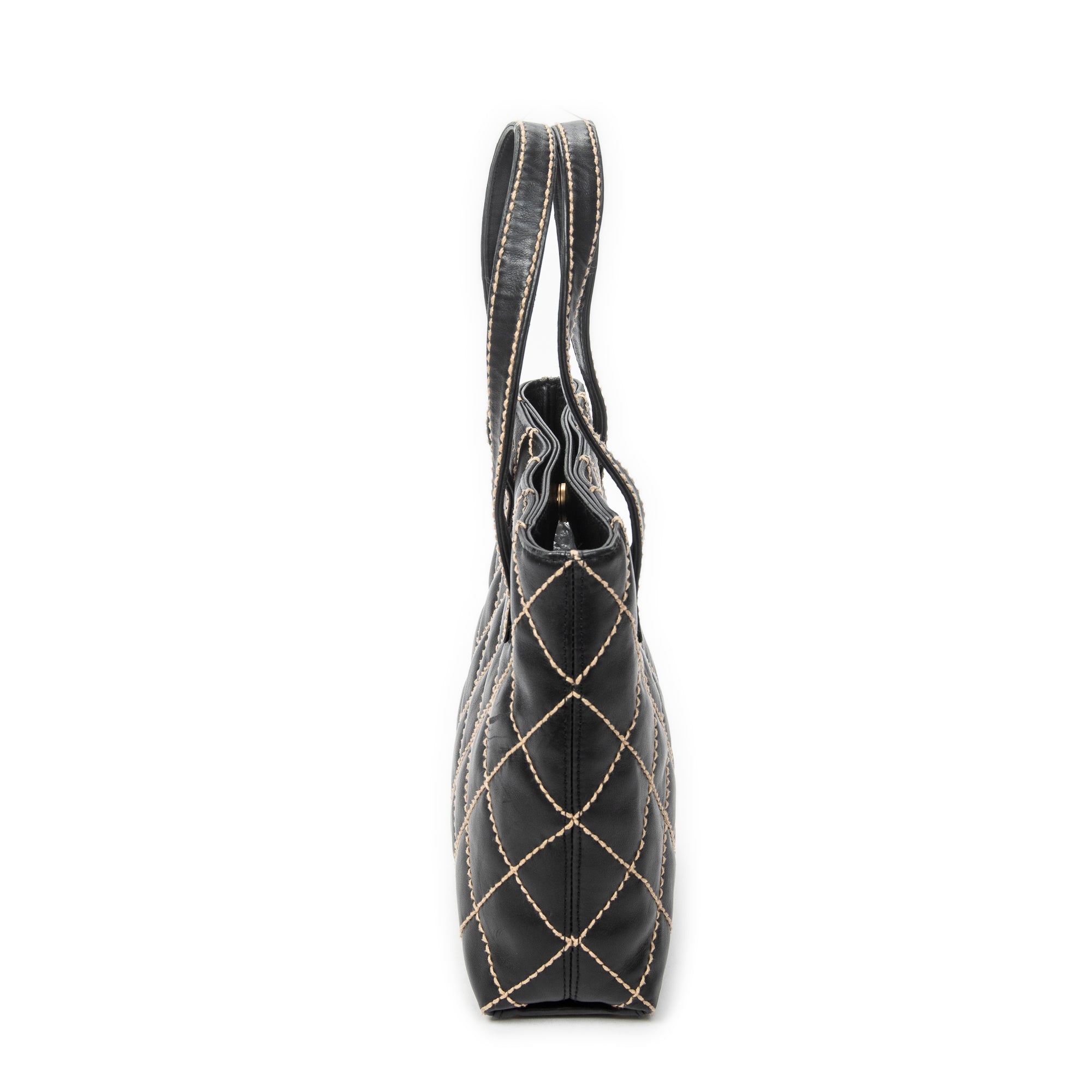 Shoulder Bag CC Wild Stitch Square Tote Black Wild Stitch Lambskin Leather