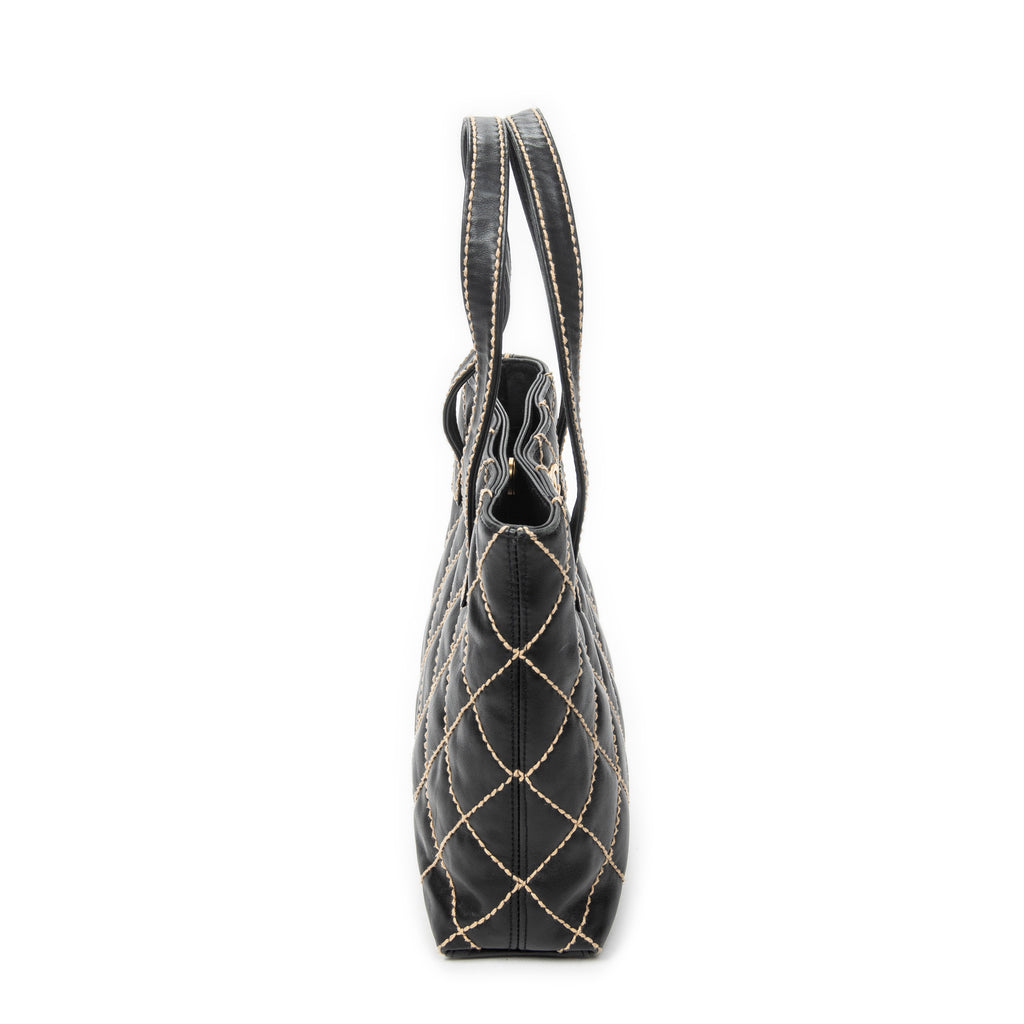 Shoulder Bag CC Wild Stitch Square Tote Black Wild Stitch Lambskin Leather