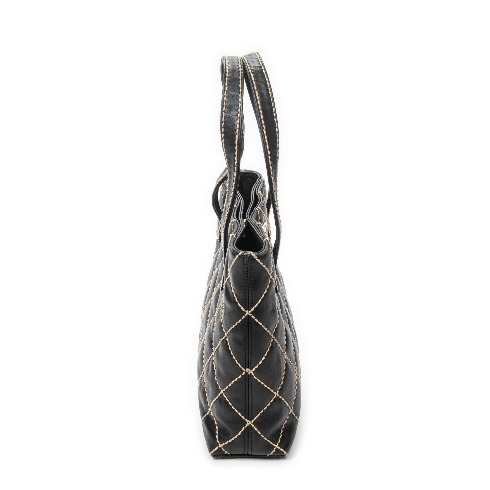 Shoulder Bag CC Wild Stitch Square Tote Black Wild Stitch Lambskin Leather