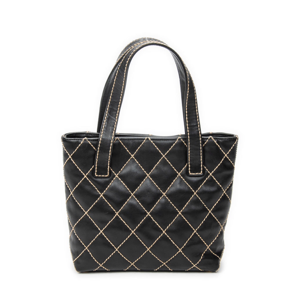 Shoulder Bag CC Wild Stitch Square Tote Black Wild Stitch Lambskin Leather
