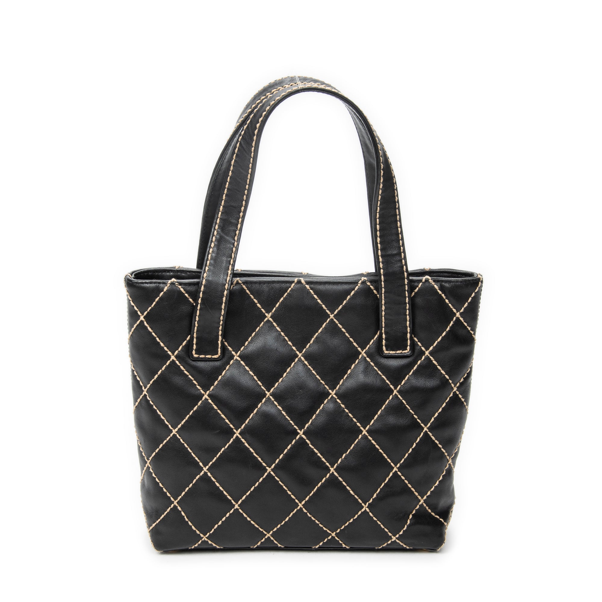 Shoulder Bag CC Wild Stitch Square Tote Black Wild Stitch Lambskin Leather