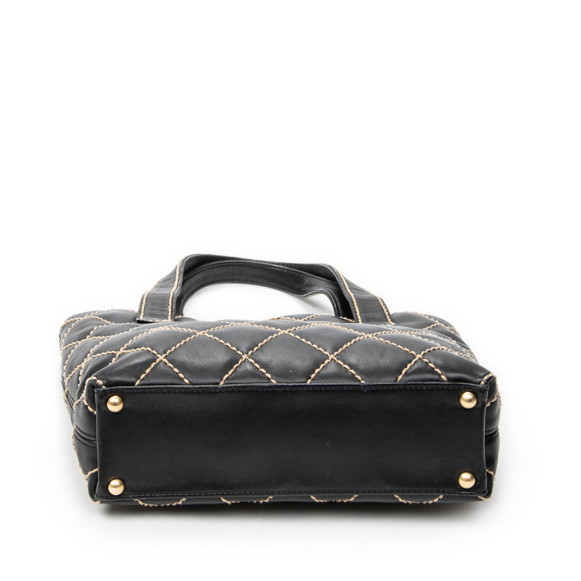 Shoulder Bag CC Wild Stitch Square Tote Black Wild Stitch Lambskin Leather