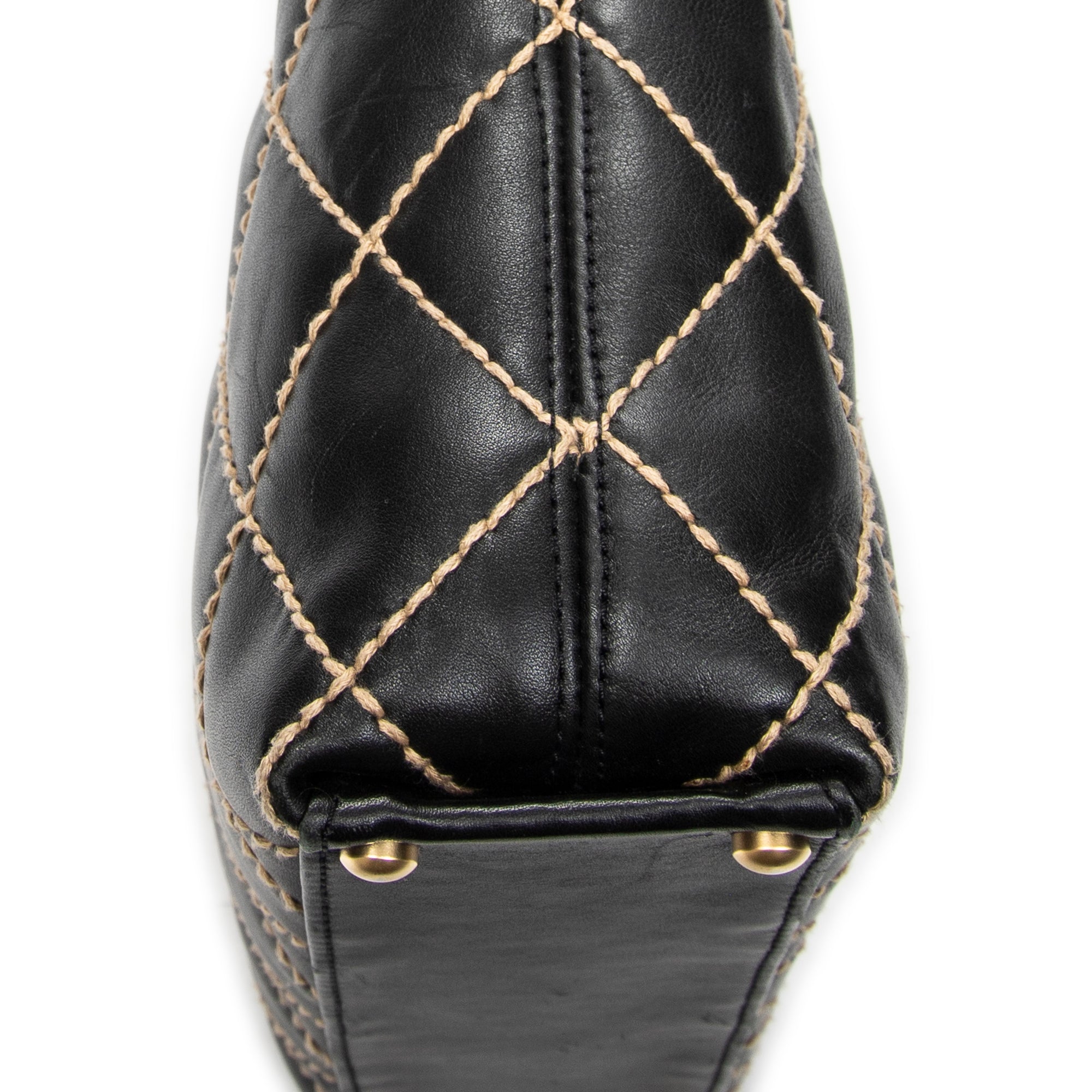 Shoulder Bag CC Wild Stitch Square Tote Black Wild Stitch Lambskin Leather