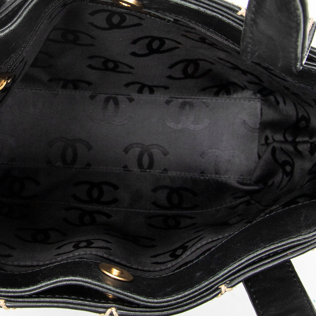 Shoulder Bag CC Wild Stitch Square Tote Black Wild Stitch Lambskin Leather