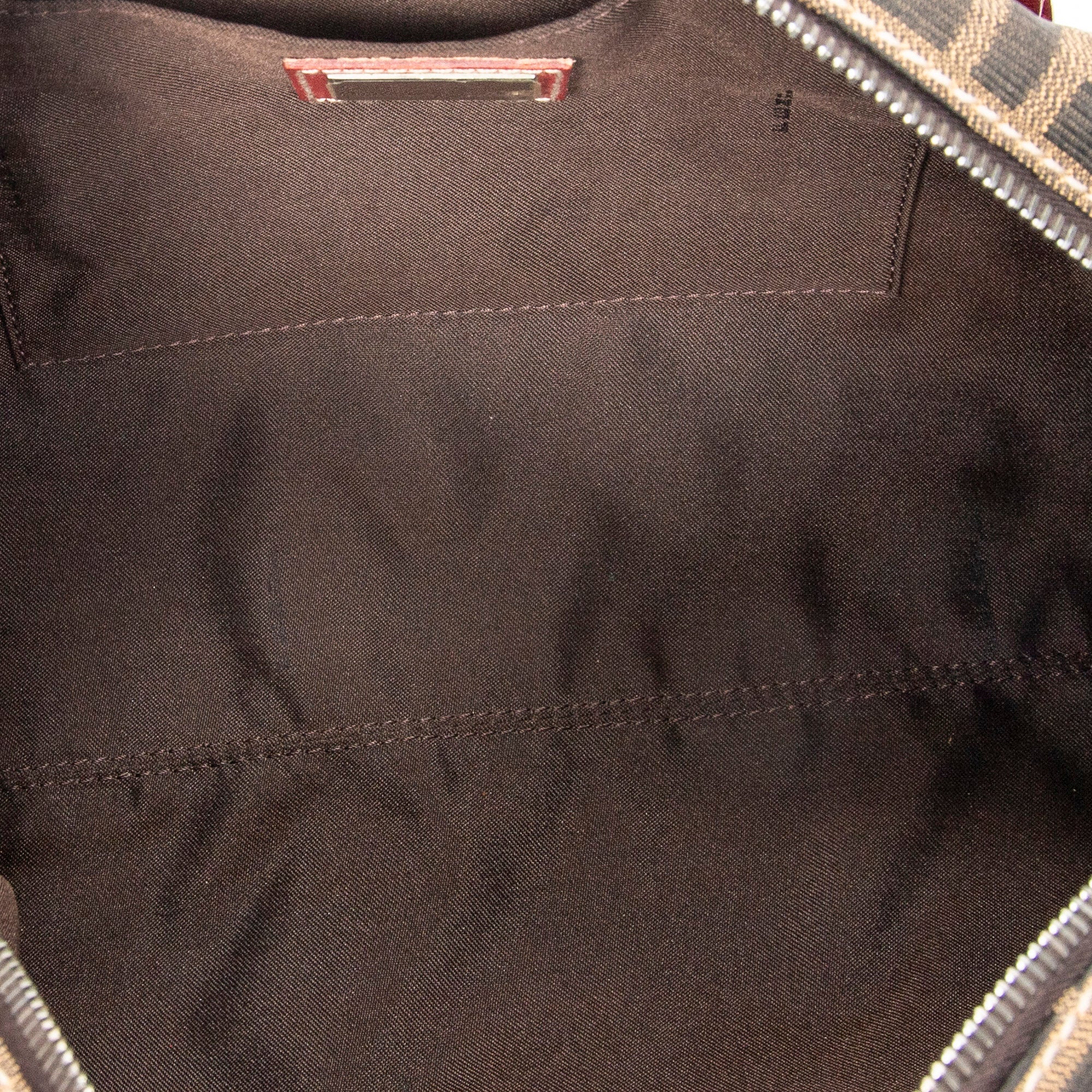 Shoulder Bag Small Belted Boston Brown Zucca Canvas