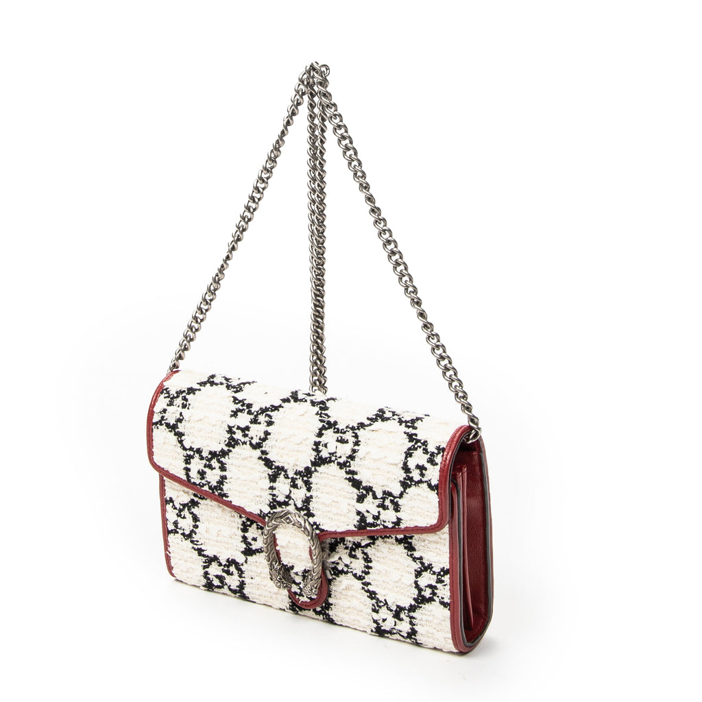 Shoulder Bag Dionysus Chain Wallet Ivory GG Tweed Canvas
