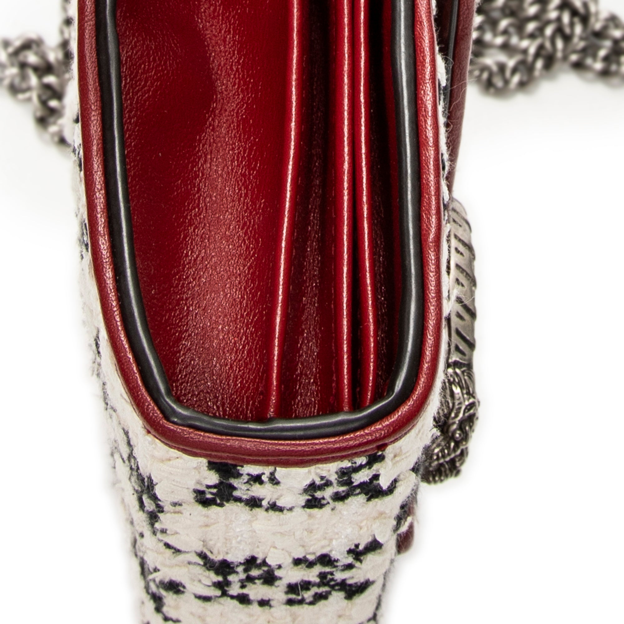 Shoulder Bag Dionysus Chain Wallet Ivory GG Tweed Canvas