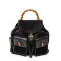 Backpack Large Bamboo Backpack Black Suede Leather