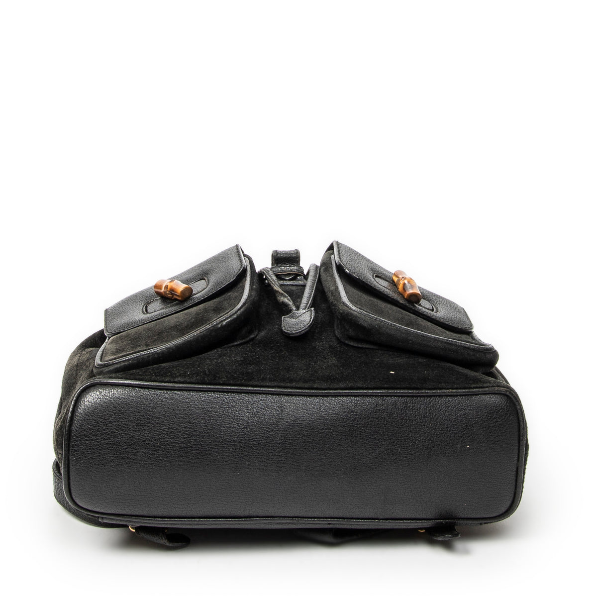 Backpack Large Bamboo Backpack Black Suede Leather