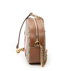 Shoulder Bag Mini Chain Crossbody Beige Embroidered Supreme Coated Canvas