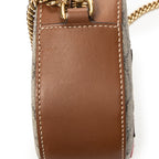 Shoulder Bag Mini Chain Crossbody Beige Embroidered Supreme Coated Canvas