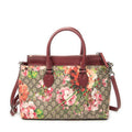 Shoulder Bag Zip Tote Beige Blooms Supreme Coated Canvas