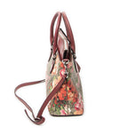 Shoulder Bag Zip Tote Beige Blooms Supreme Coated Canvas