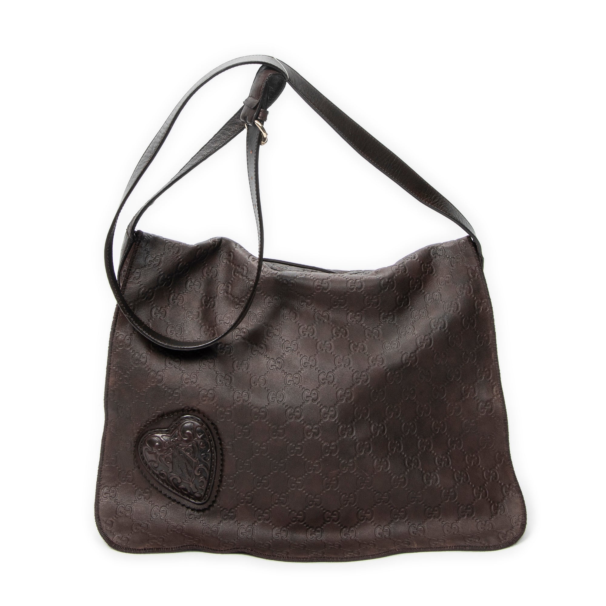 Shoulder Bag Large Tribeca Messenger Dark Brown Guccissima Leather