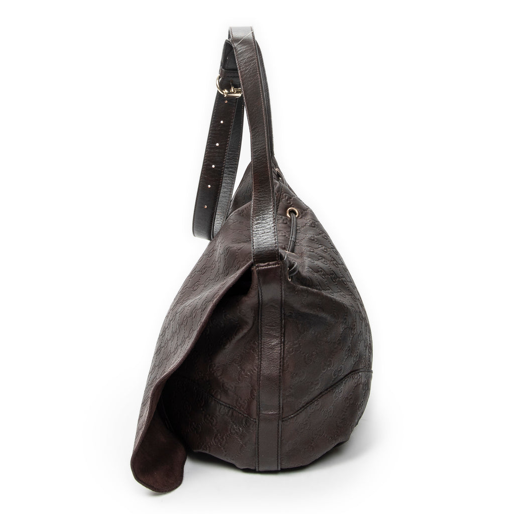 Shoulder Bag Large Tribeca Messenger Dark Brown Guccissima Leather