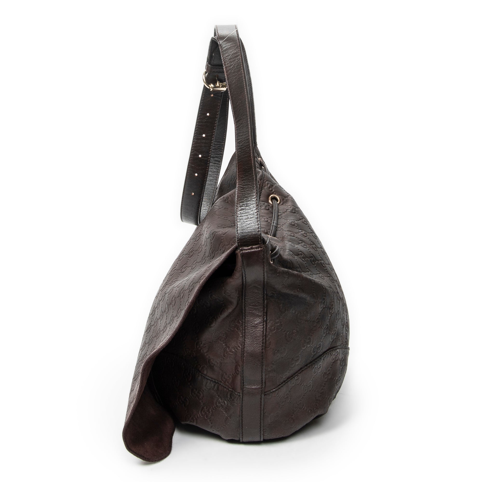 Shoulder Bag Large Tribeca Messenger Dark Brown Guccissima Leather