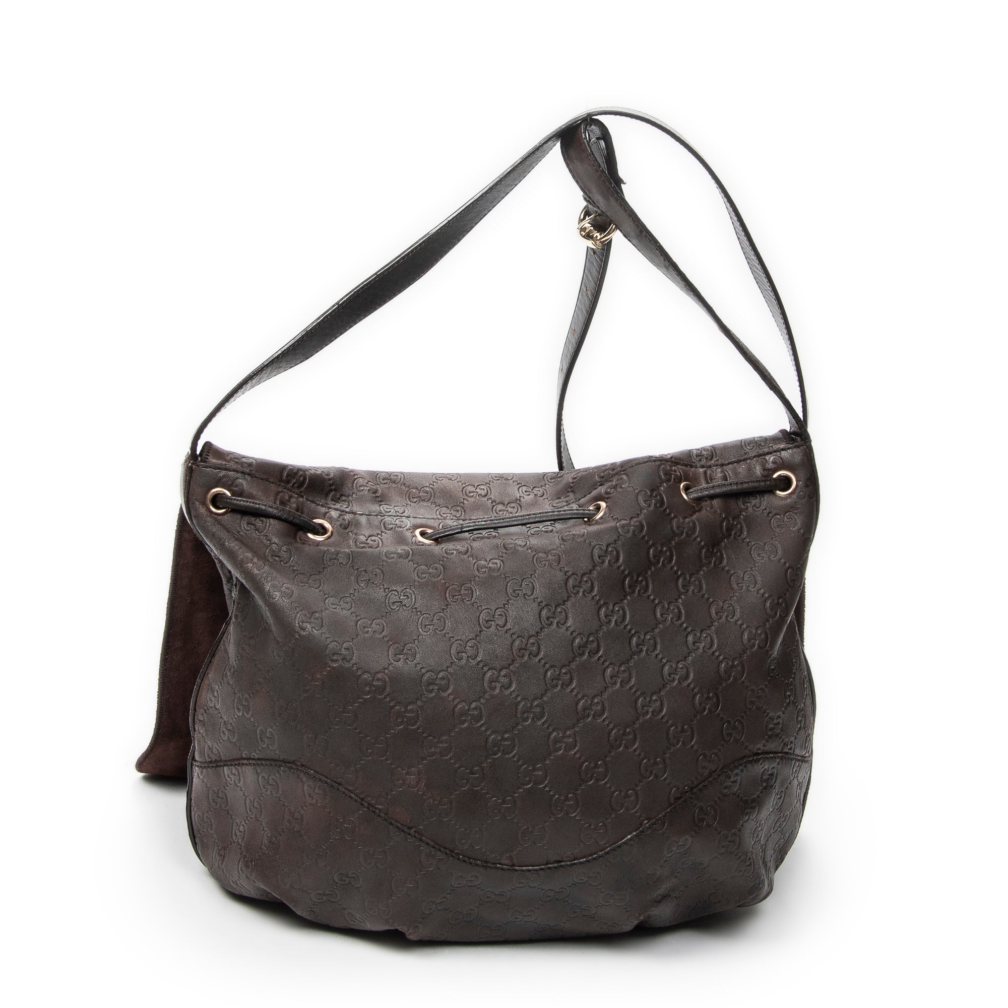Shoulder Bag Large Tribeca Messenger Dark Brown Guccissima Leather