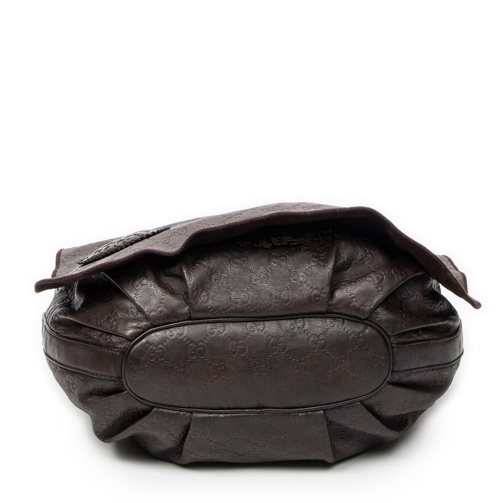 Shoulder Bag Large Tribeca Messenger Dark Brown Guccissima Leather