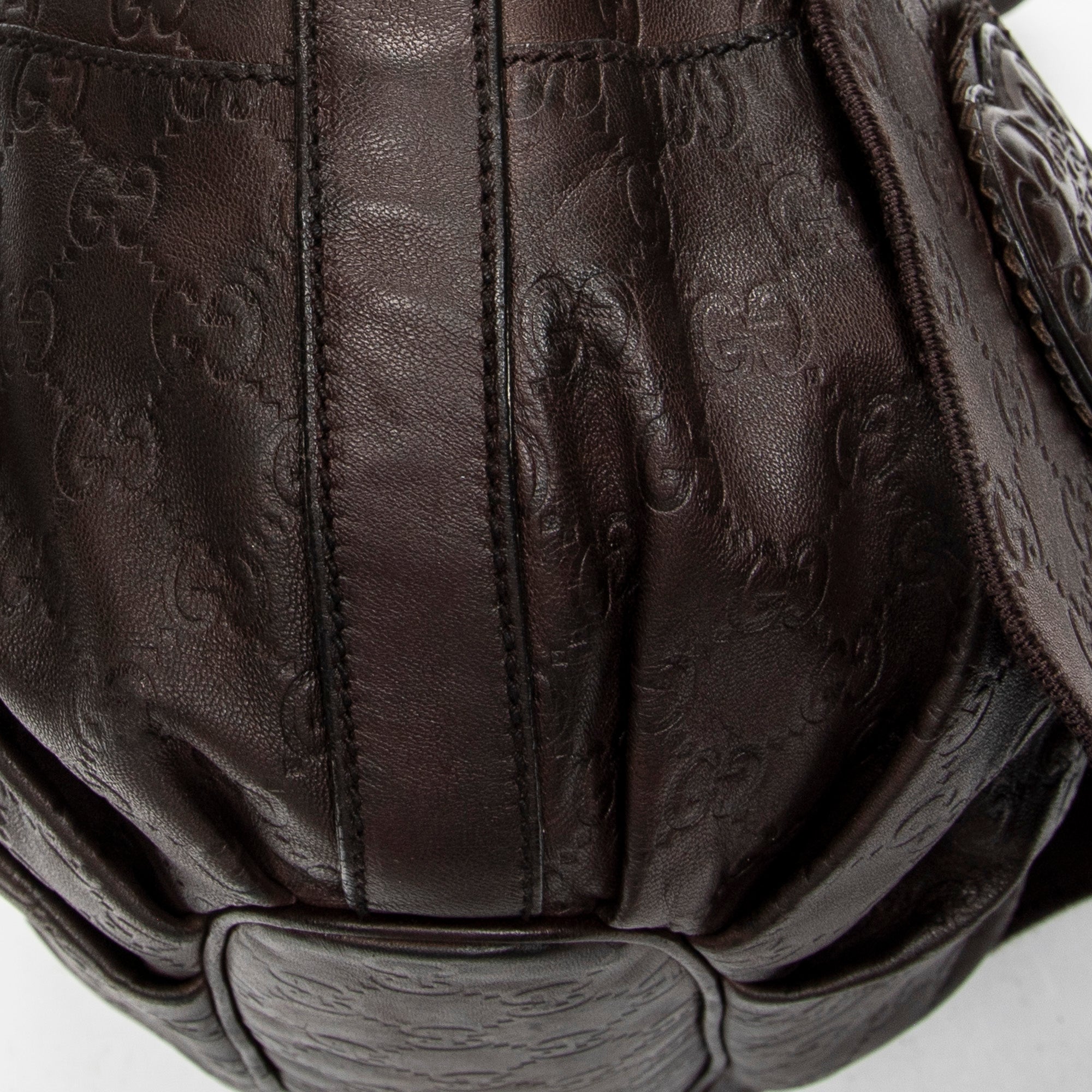 Shoulder Bag Large Tribeca Messenger Dark Brown Guccissima Leather