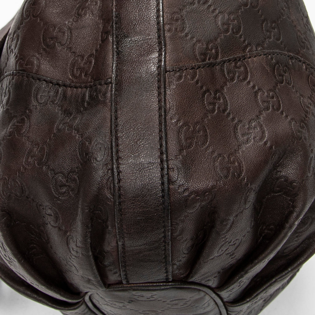 Shoulder Bag Large Tribeca Messenger Dark Brown Guccissima Leather