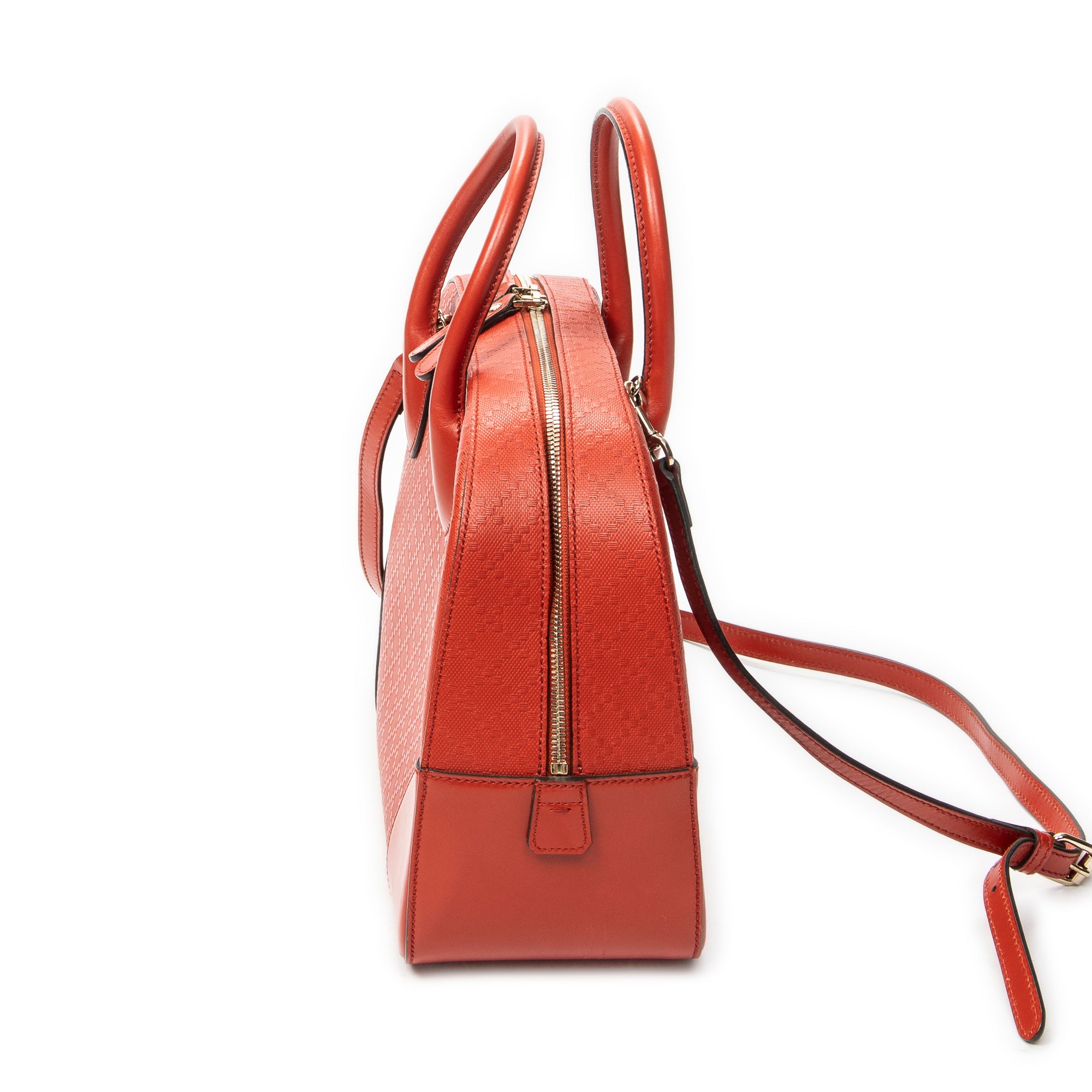 Shoulder Bag Medium Boston Red Diamante Leather