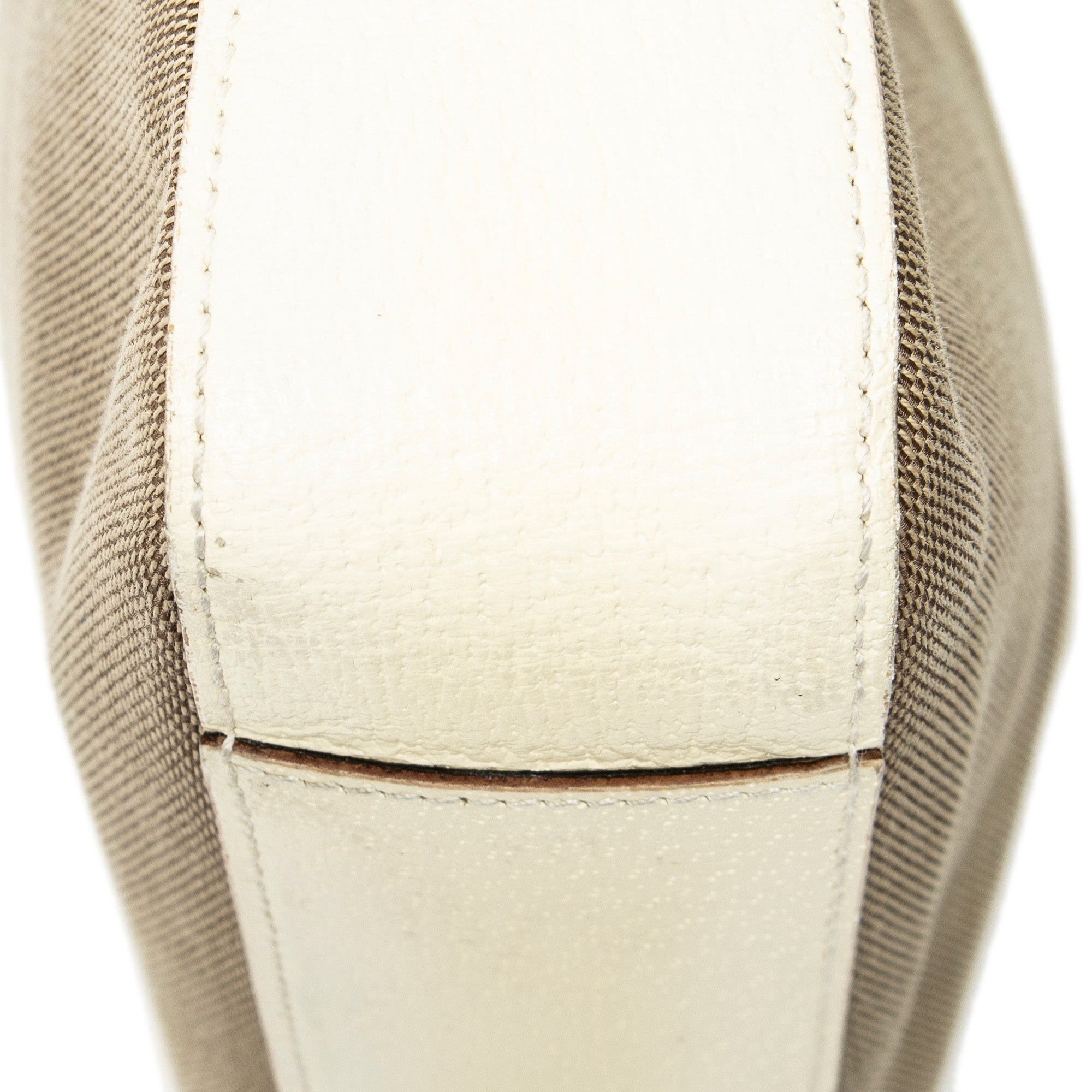 Shoulder Bag Vintage Chain Hobo Beige Canvas