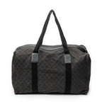 Travel Bag Large Duffle Black Monogrammed Denim Canvas
