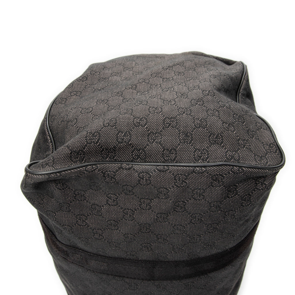 Travel Bag Large Duffle Black Monogrammed Denim Canvas