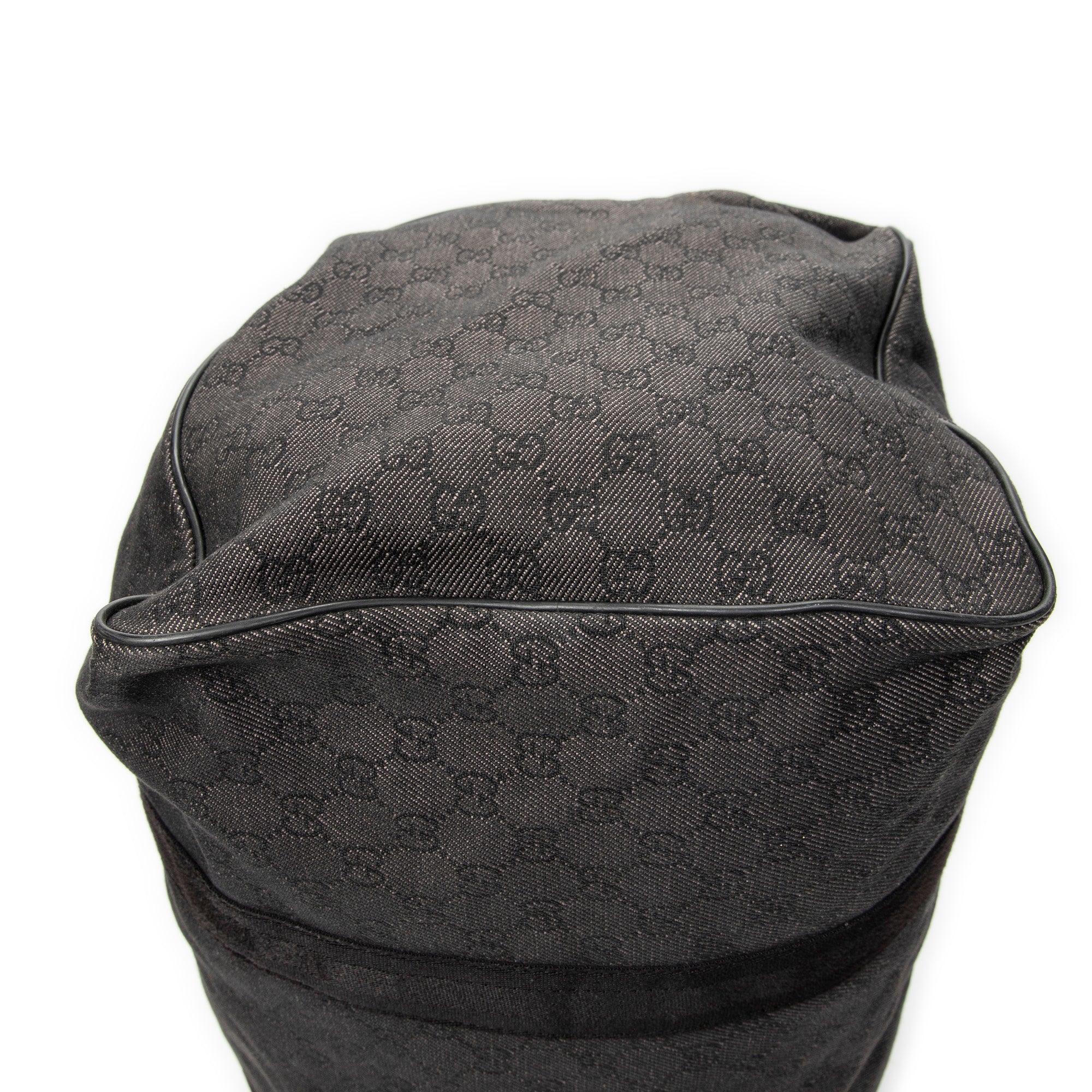 Travel Bag Large Duffle Black Monogrammed Denim Canvas