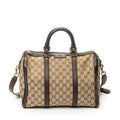 Shoulder Bag Medium Web Boston Beige Monogrammed Canvas