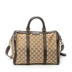 Shoulder Bag Medium Web Boston Beige Monogrammed Canvas