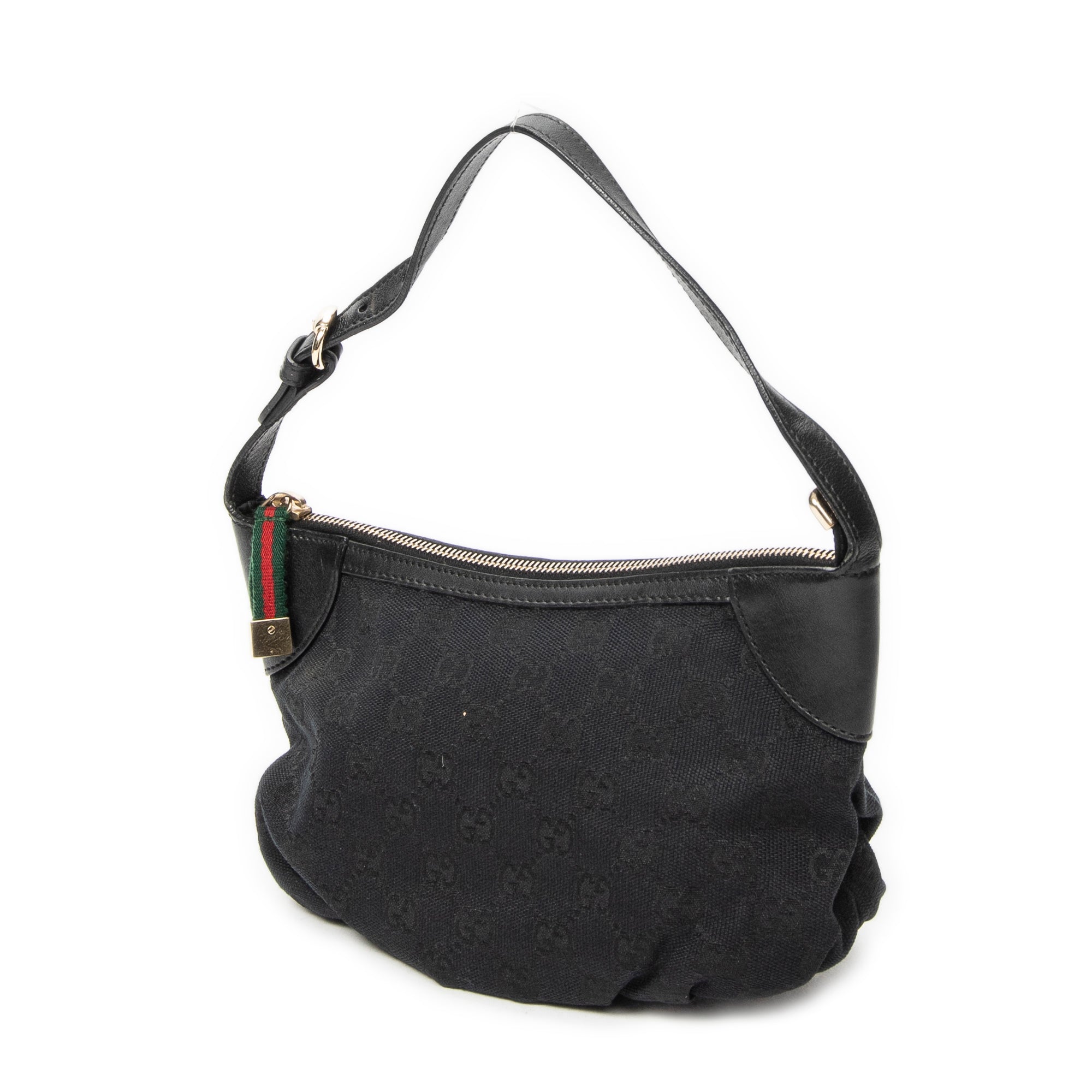 Shoulder Bag Web Accessories Pochette Black Monogrammed Canvas