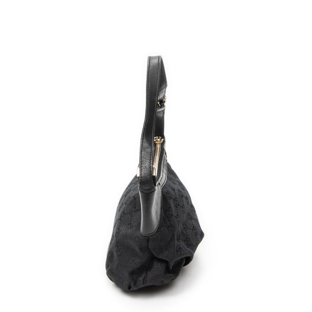 Shoulder Bag Web Accessories Pochette Black Monogrammed Canvas