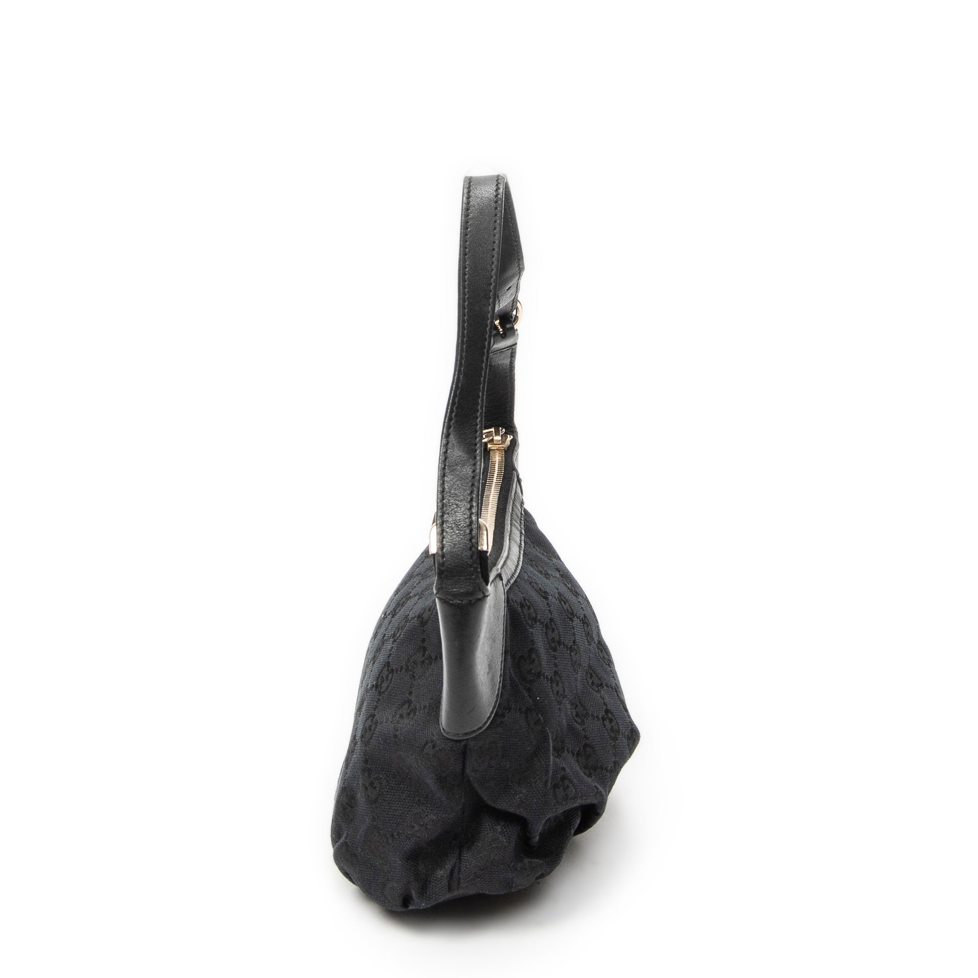 Shoulder Bag Web Accessories Pochette Black Monogrammed Canvas