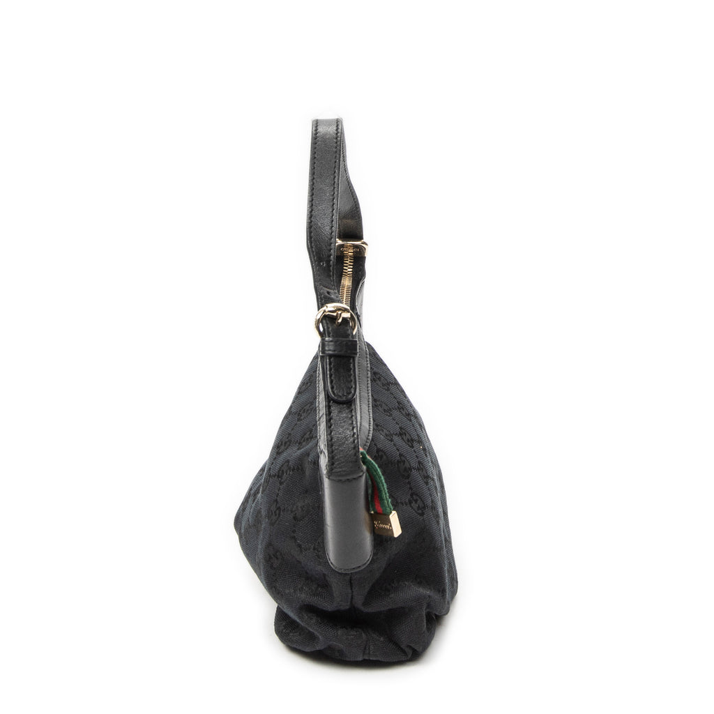 Shoulder Bag Web Accessories Pochette Black Monogrammed Canvas