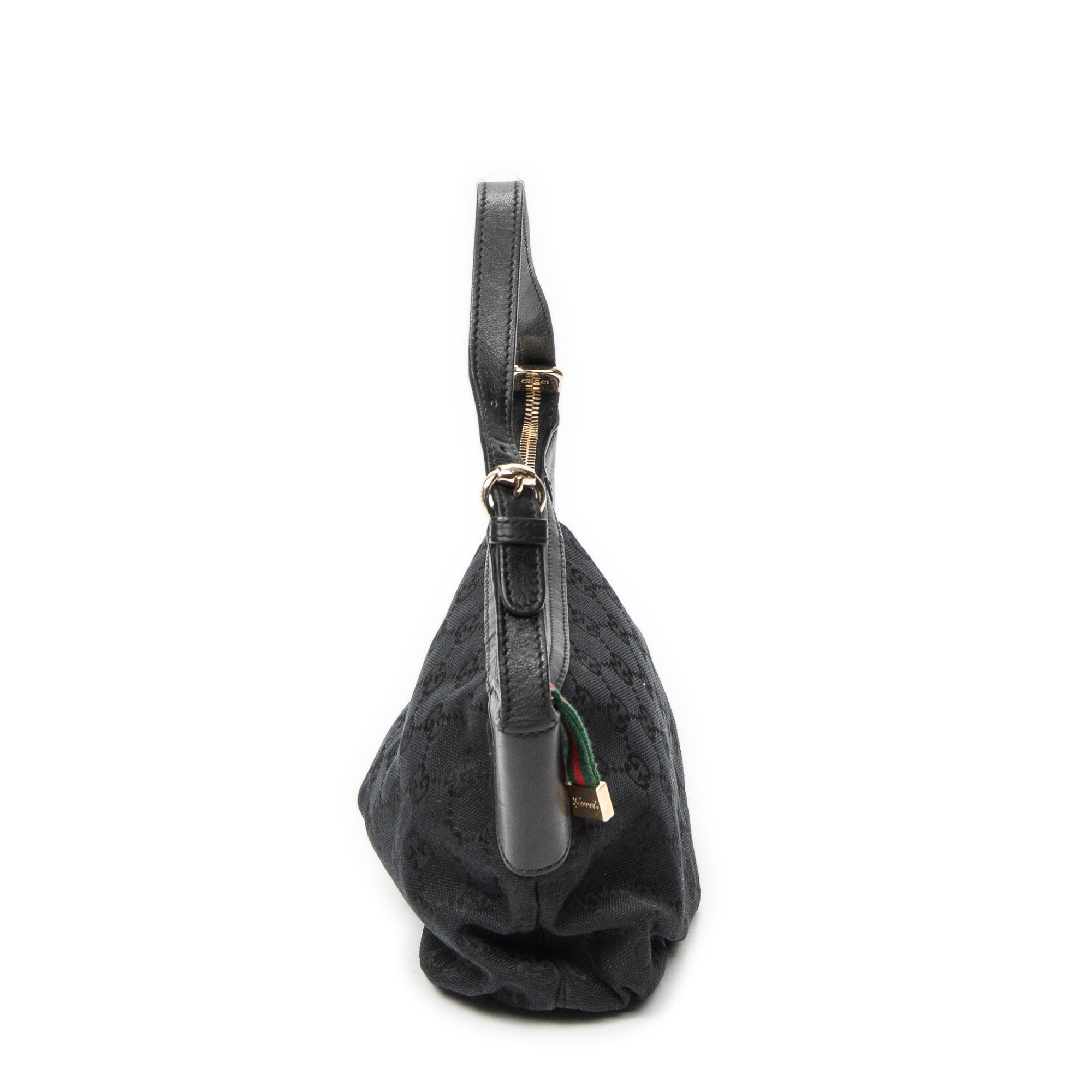 Shoulder Bag Web Accessories Pochette Black Monogrammed Canvas