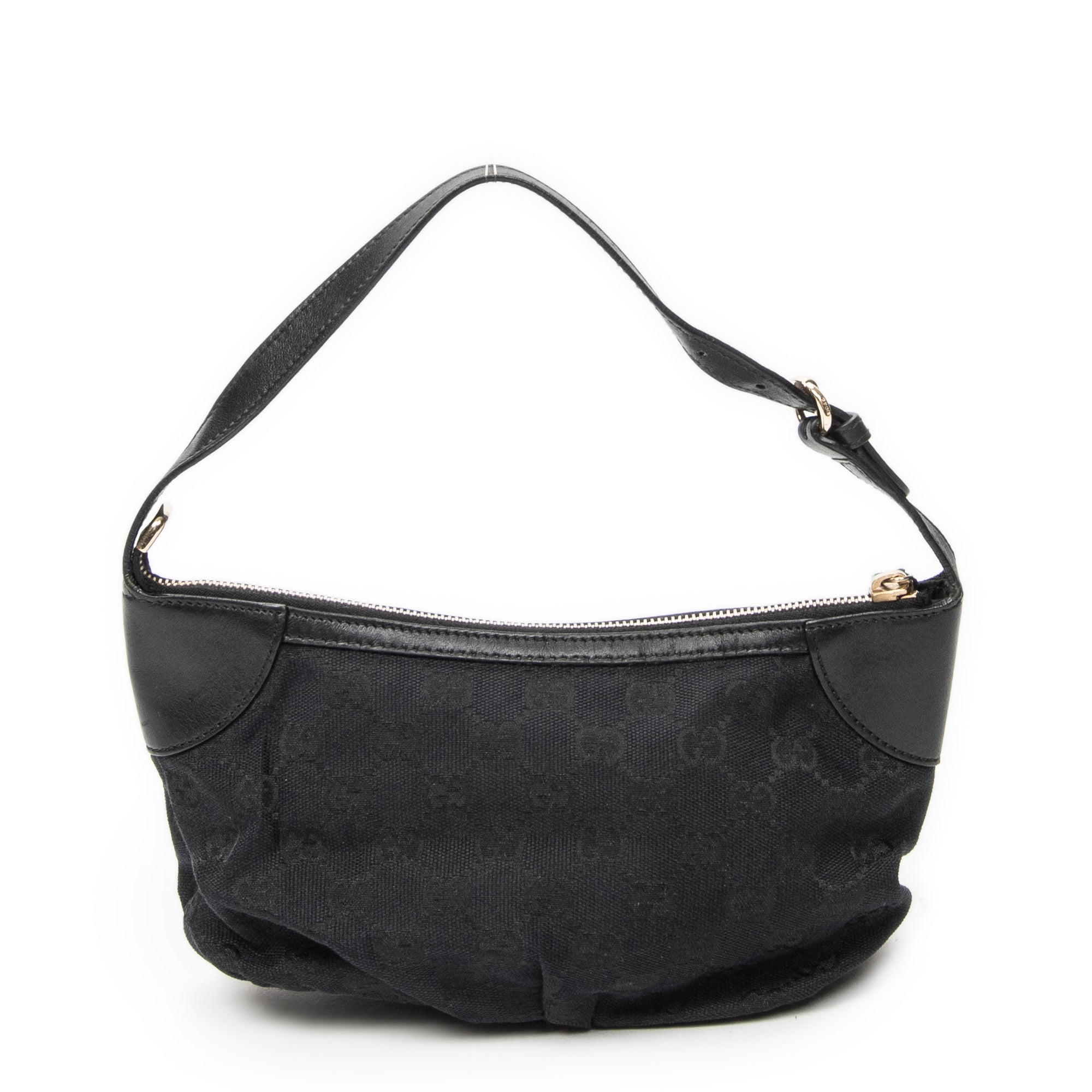 Shoulder Bag Web Accessories Pochette Black Monogrammed Canvas