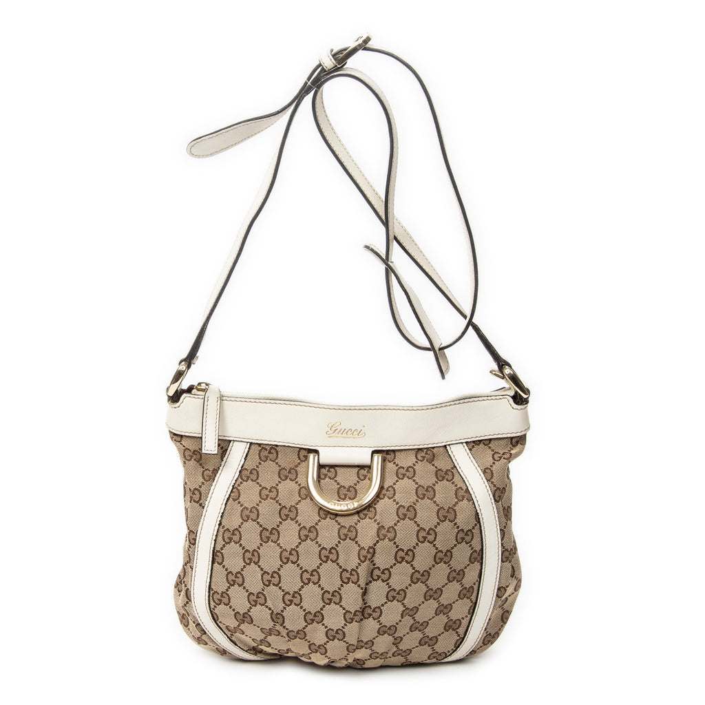 Shoulder Bag D Ring Messenger Beige Monogrammed Canvas