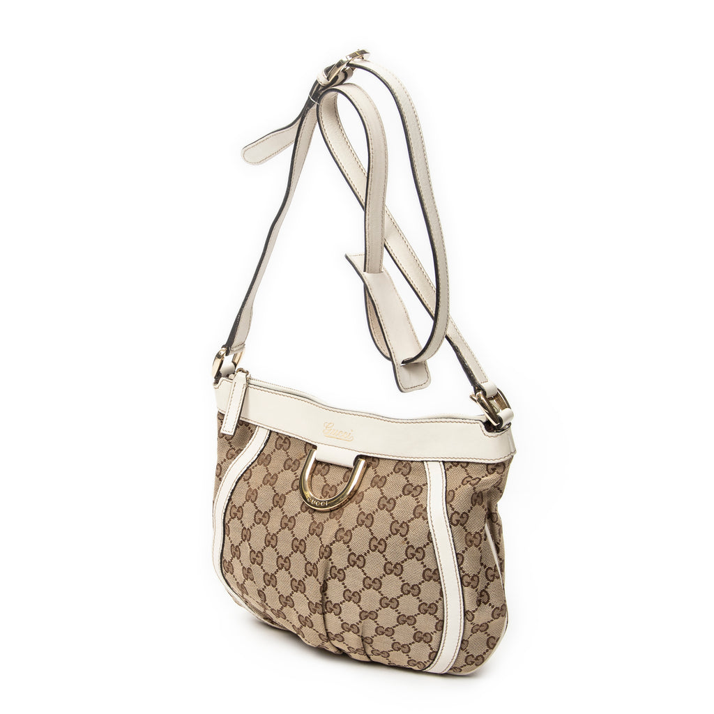 Shoulder Bag D Ring Messenger Beige Monogrammed Canvas